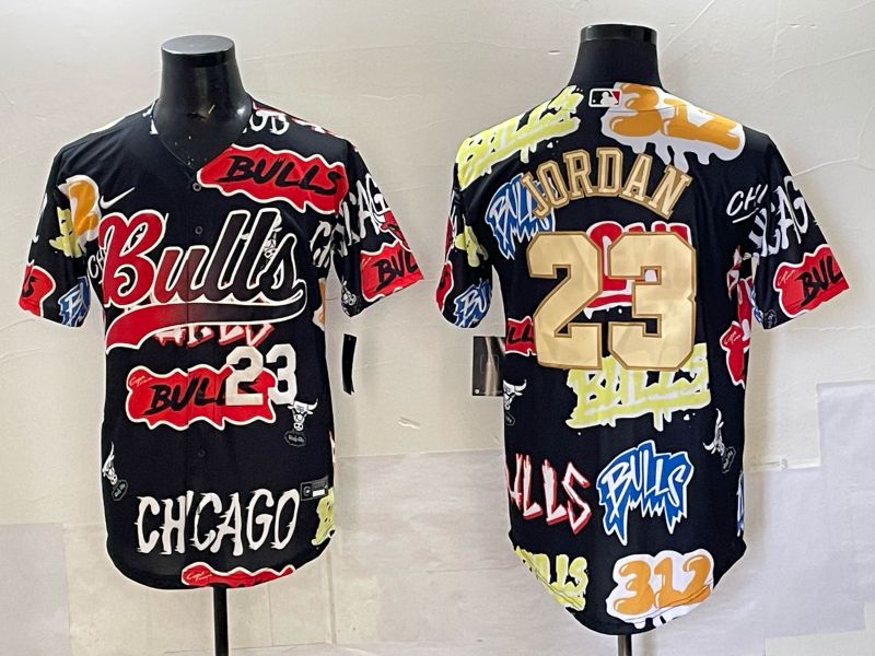 Men Chicago Bulls Nike 23 Jordan black NBA 2025 Jersey style 011